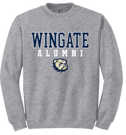 Grey Wingate Alumni Dog Head Crewneck Sweatshirt, Size: SM