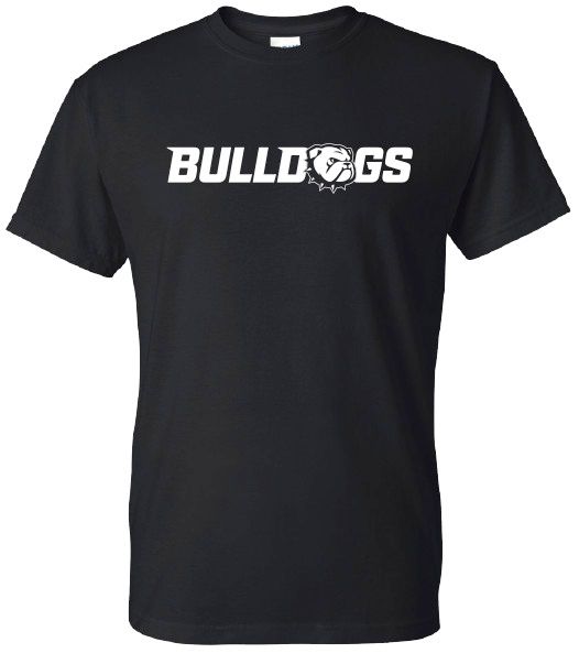 Black Bulldogs Dog Head O Short Sleeve T Shirt, Size: SM