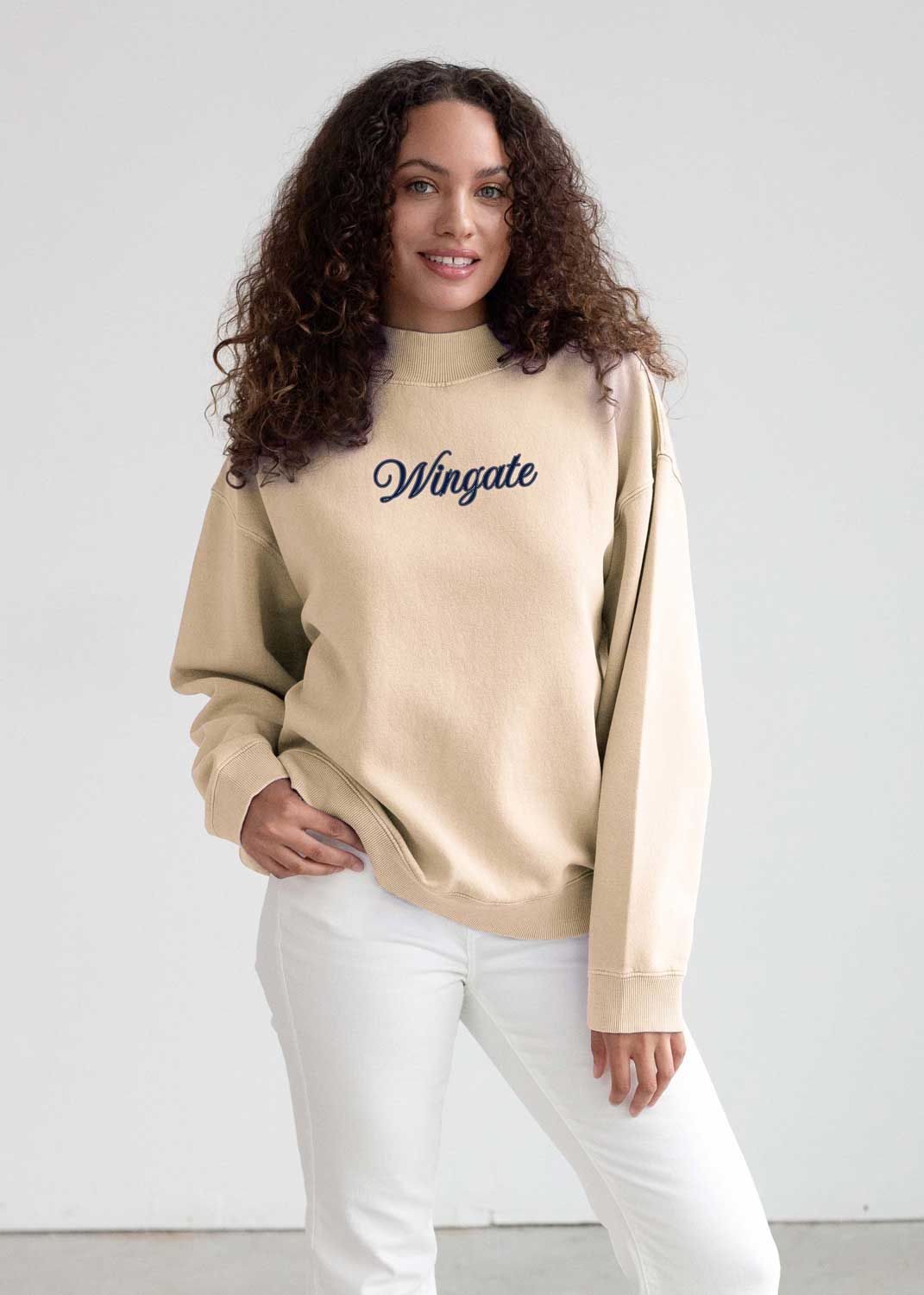 Sand Wingate Salt Wash Mock Neck Sweatshirt, Size: MD