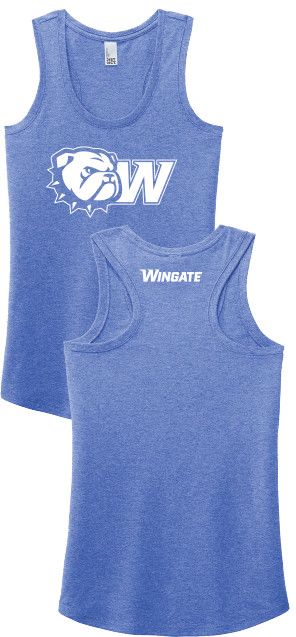 Royal Frost Blue  Dog Head W Wingate Back Perfect Tri Racerback Tank, Size: XS