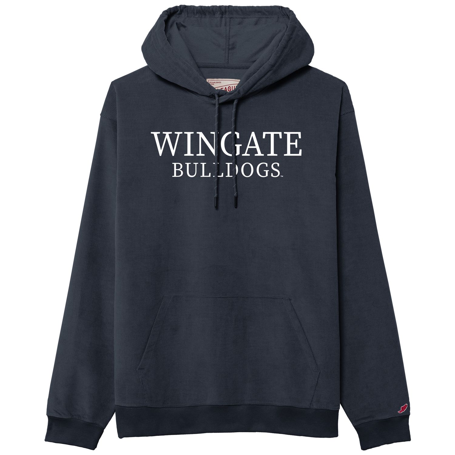 Navy Wingate Bulldogs Stretch Cord Hoodie, Size: LG
