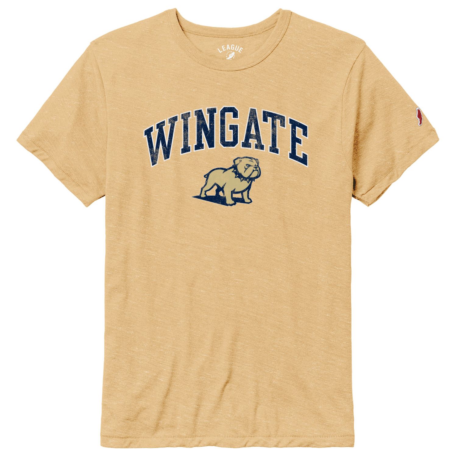 Heather Varsity Gold Wingate Over Full Standing Dog Victory Falls Short Sleeve T Shirt, Size: XL