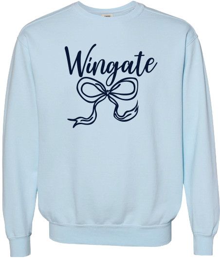 Chambray Wingate Bow Embroidered Crewneck Sweatshirt, Size: XL