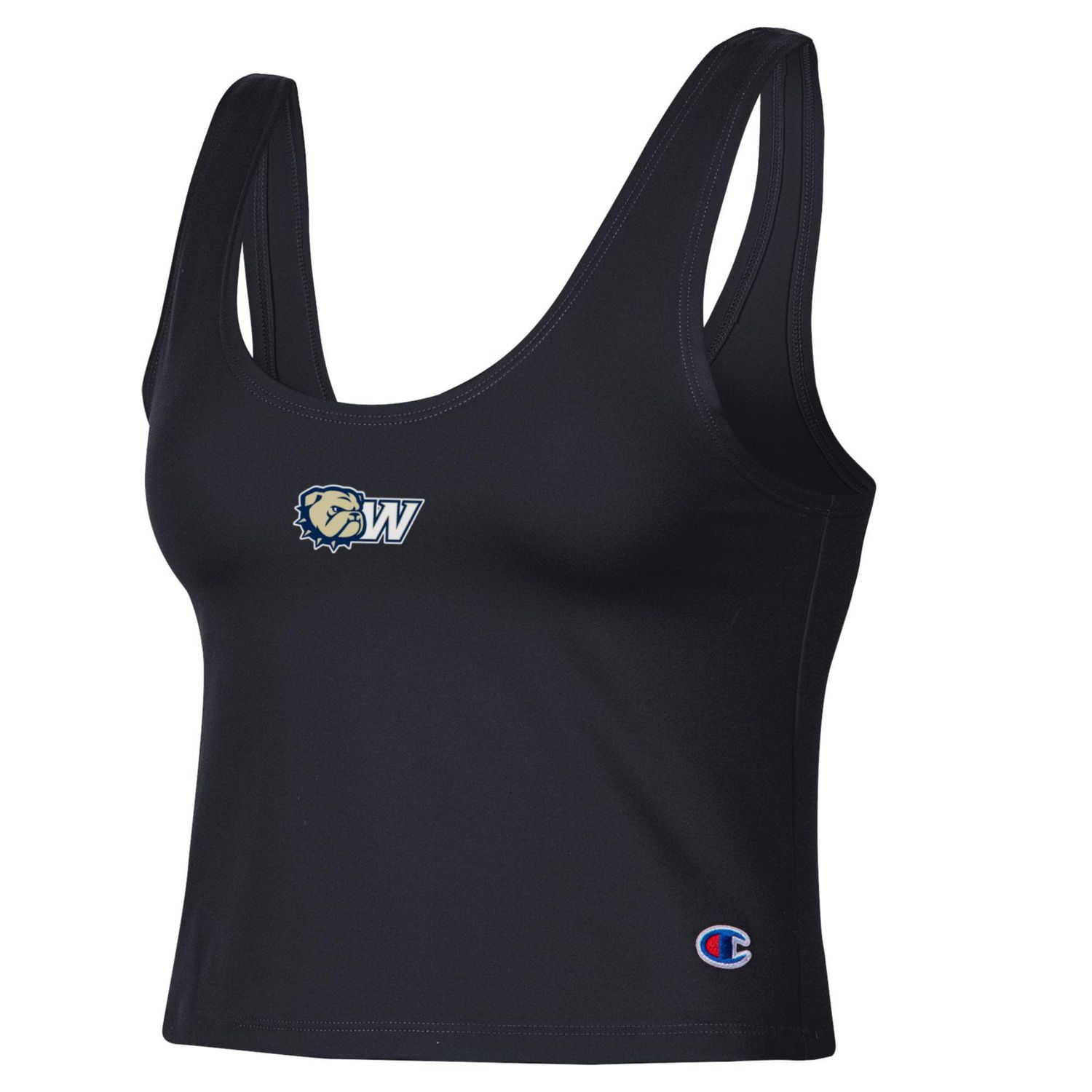 Ladies Black Dog Head W Scoop Neck Crop Cami Tank, Size: SM