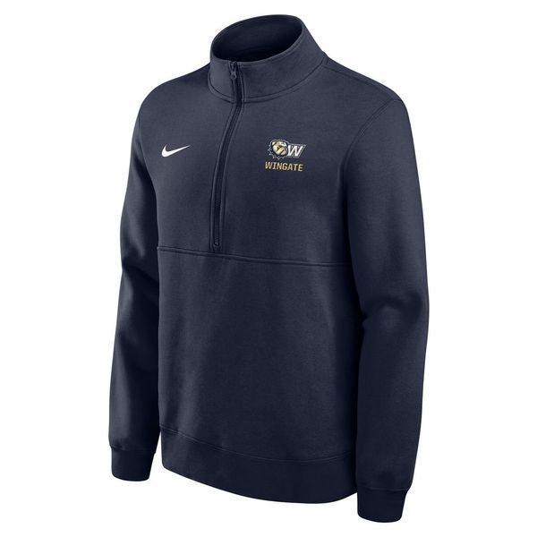 Navy Dog Head W Over Wingate Club Fleece HZ 1/2 Zip Jacket, Size: LG