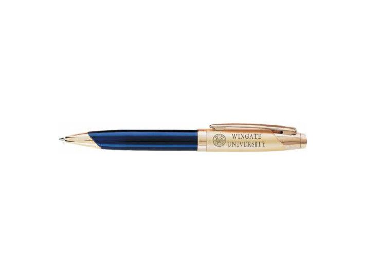 Navy Gold Seal Wingate University Elegante Pen In Gift Box