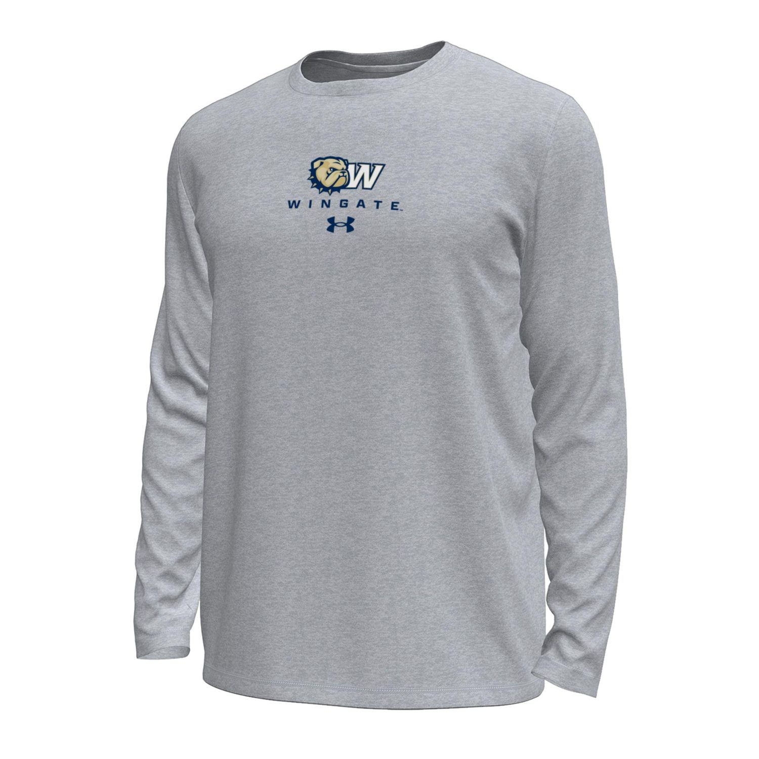 Grey Wingate University Dog Wellspring Bulldogs Est 1896 Tech Stretch Drifit Long Sleeve T Shirt, Size: SM