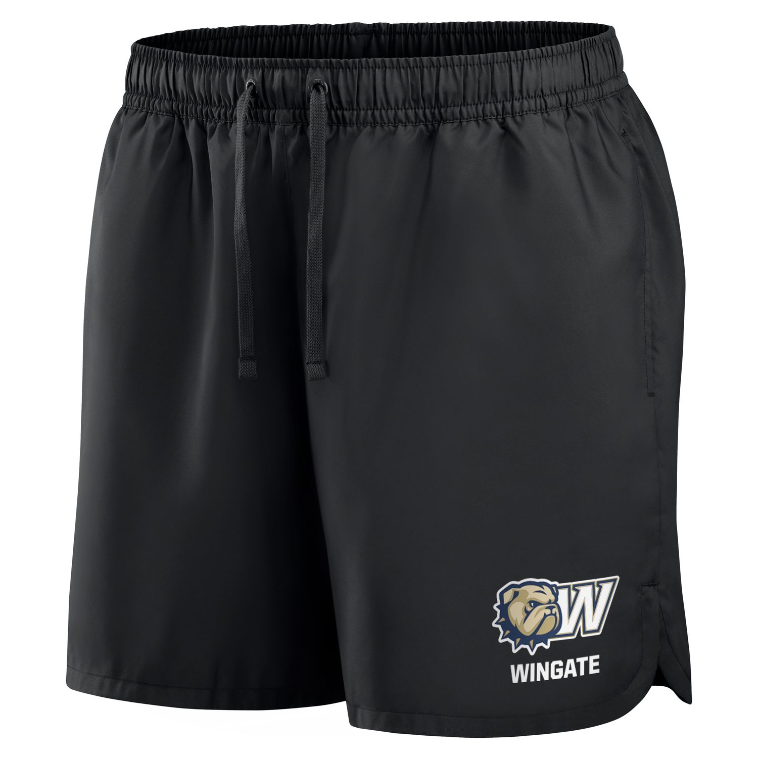 6" Black Wingate Lightweight Woven Elastic Waist Drawstring Flow Short, Size: MD
