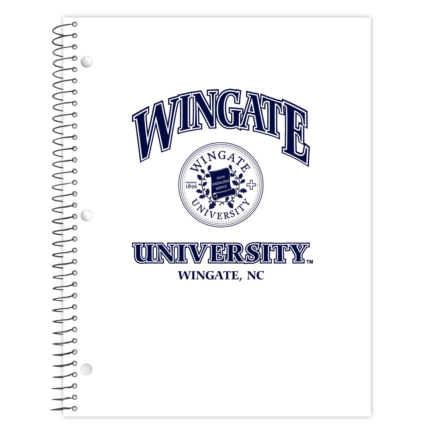 1 Subject White Wingate Seal University Spiral Notebook