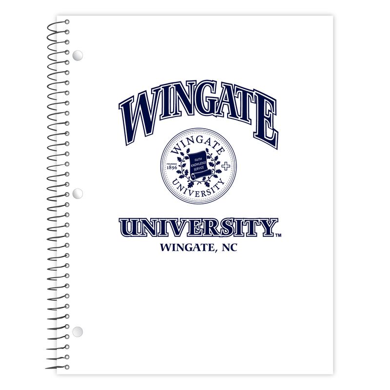 1 Subject White Wingate Seal University Spiral Notebook