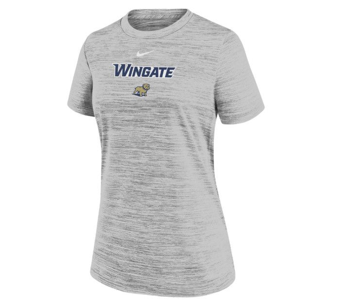 Ladies Photon Dust Grey Wingate Full Dog Velocity Short Sleeve Drifit T Shirt