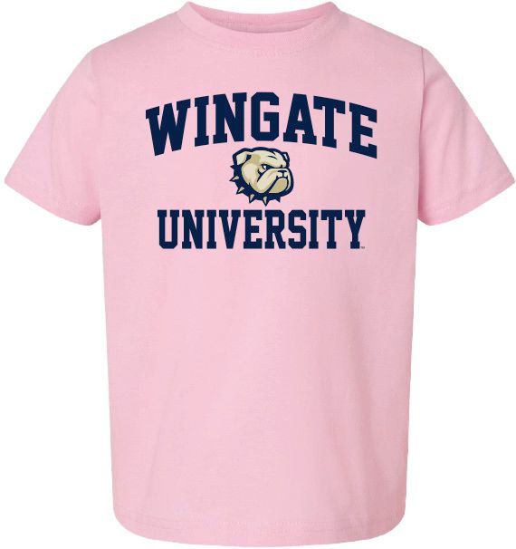 Toddler Pink Wingate Dog Head University Short Sleeve T Shirt, Size: 4T