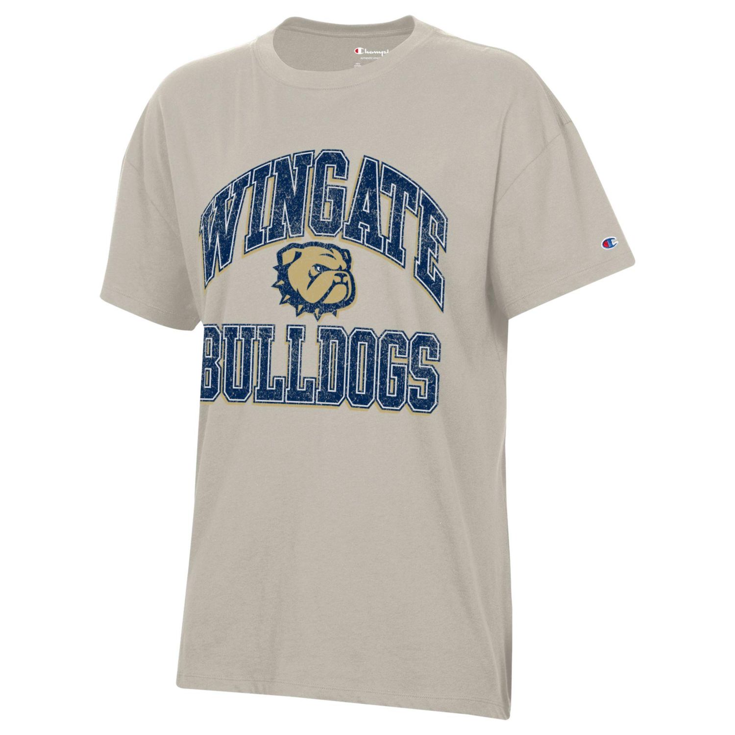 Ladies Cocoa Butter Wingate Dog Head Bulldogs Core Oversized T Shirt, Size: LG/XL