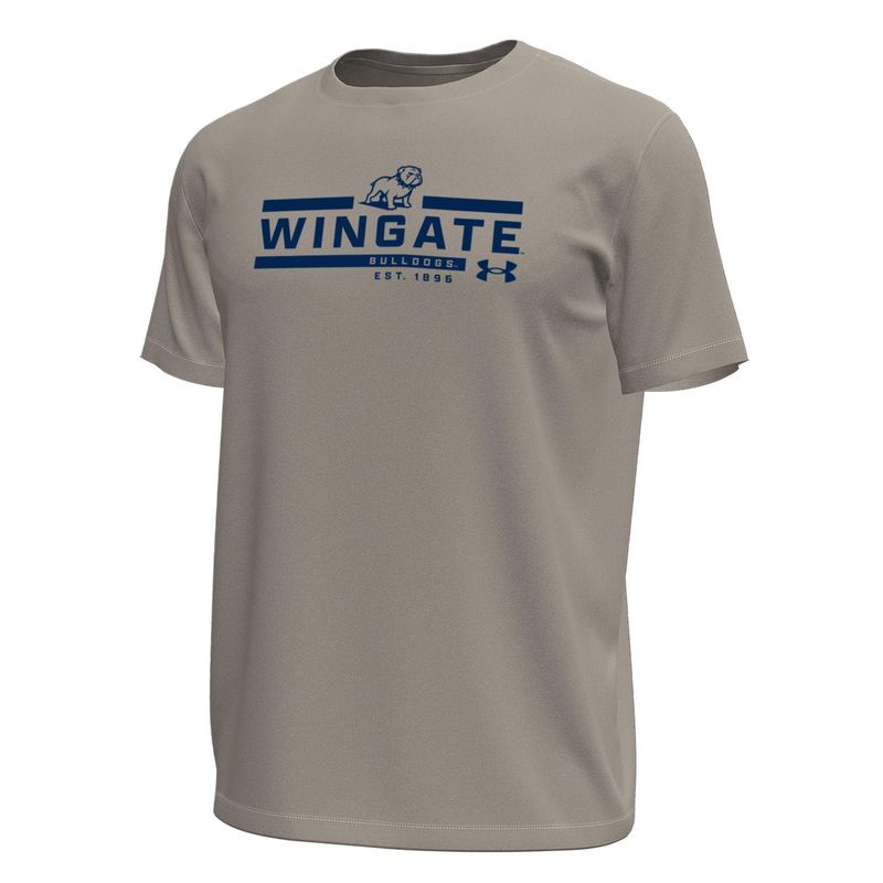 Taupe Full Dog Wingate Bulldogs Est 1896 Tech Stretch Drifit Short Sleeve T Shirt
