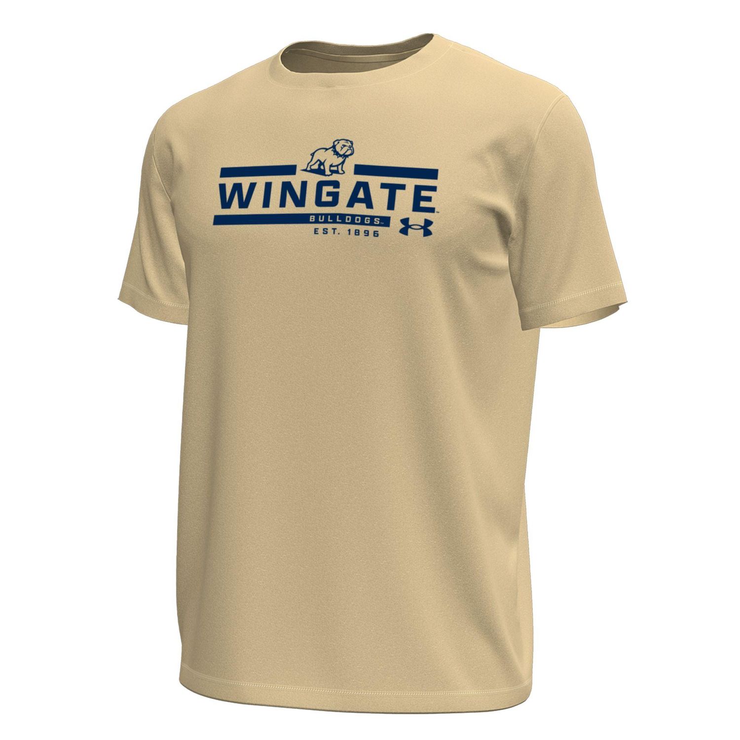 Vegas Gold Full Dog Wingate Bulldogs Est 1896 Tech Stretch Drifit Short Sleeve T Shirt, Size: SM