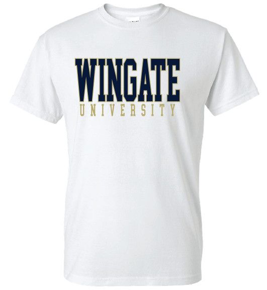 White Wingate University Short Sleeve T Shirt, Size: SM