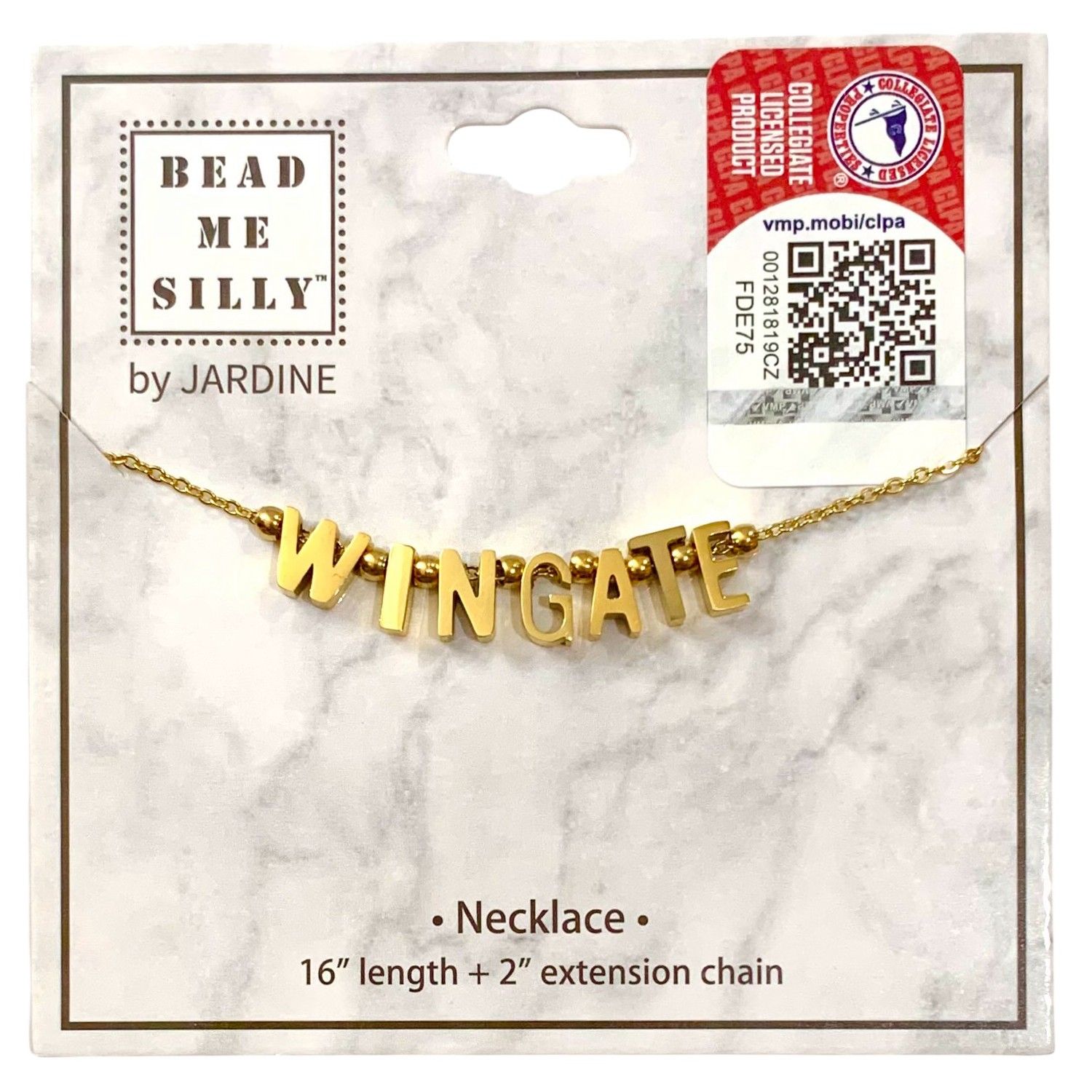 Gold Plated Wingate Character Letter Necklace