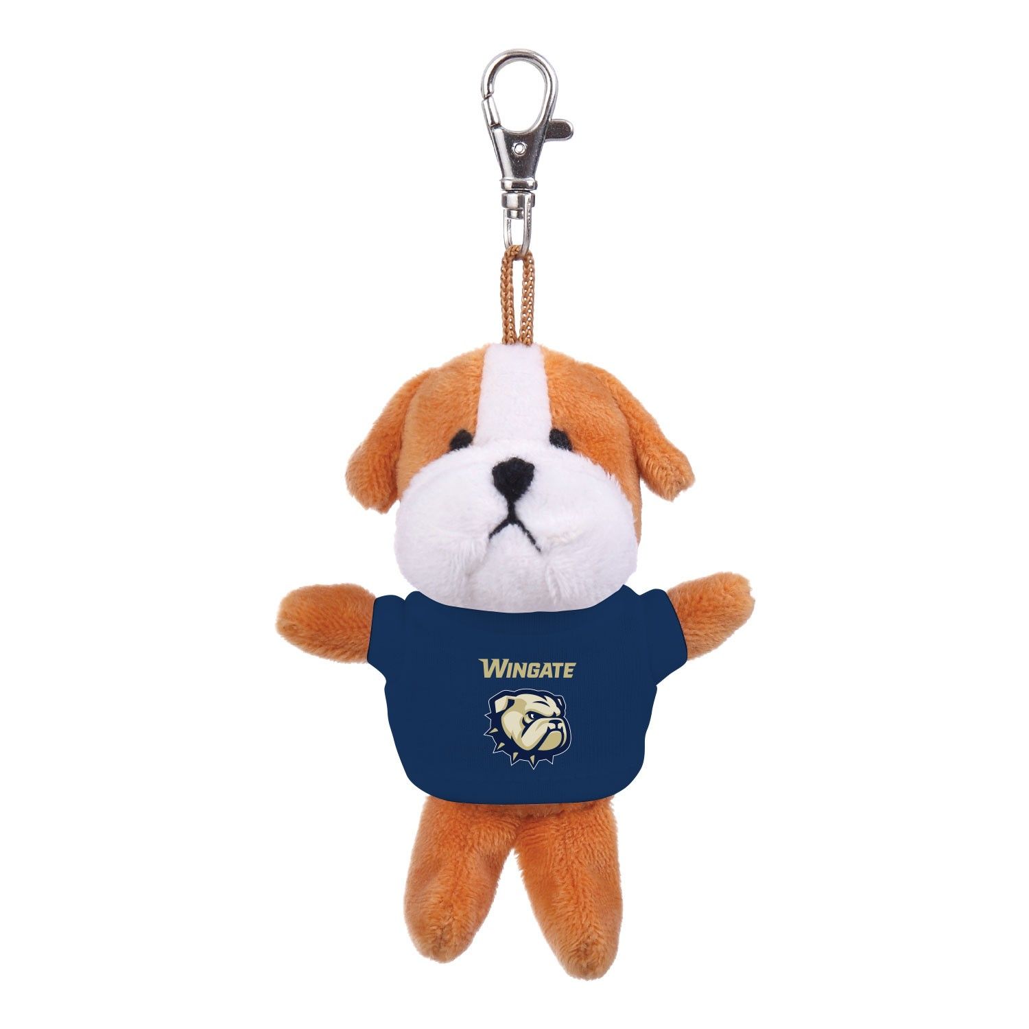 4&quot; Tan Plush Bulldog Magnet Keychain