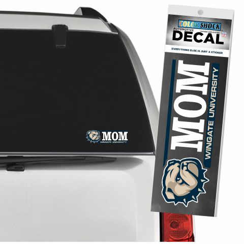 2&quot; x 6&quot; Dog Head Mom Over Wingate University Decal