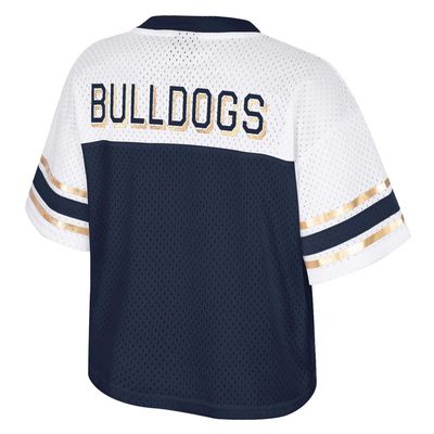 Navy White Gold Wingate Dog Head Posh Football Jersey