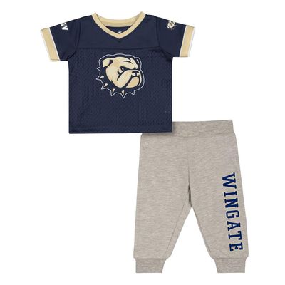 Infant Navy Gold Nothing But The Hits Football Jersey and Pants Set