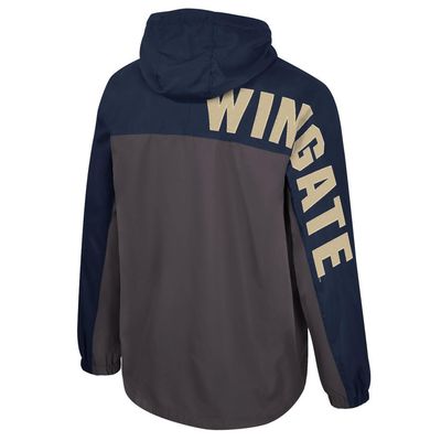 Navy Charcoal Dog Head Wingate Gives Back 1/2 Zip Anorak Jacket