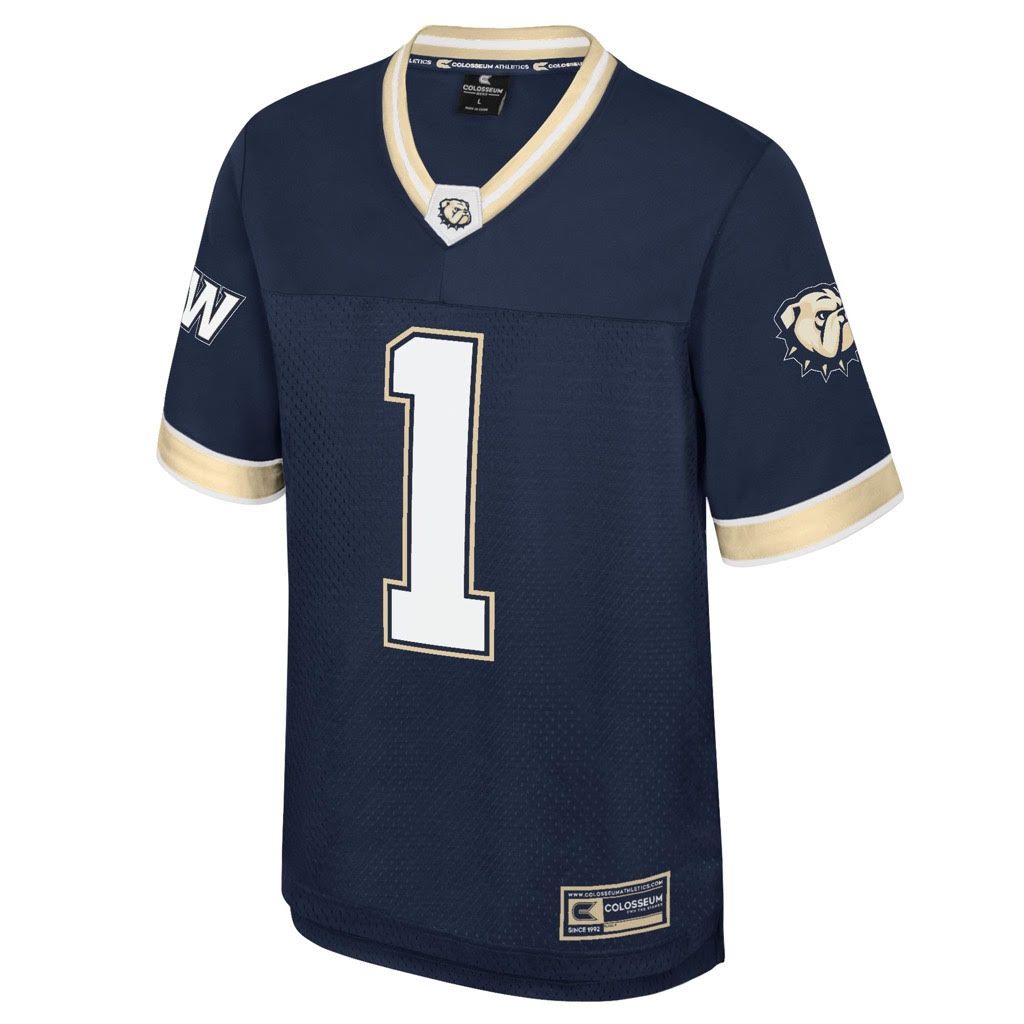 Navy Gold Nothing But The Hits Football Jersey, Size: LG