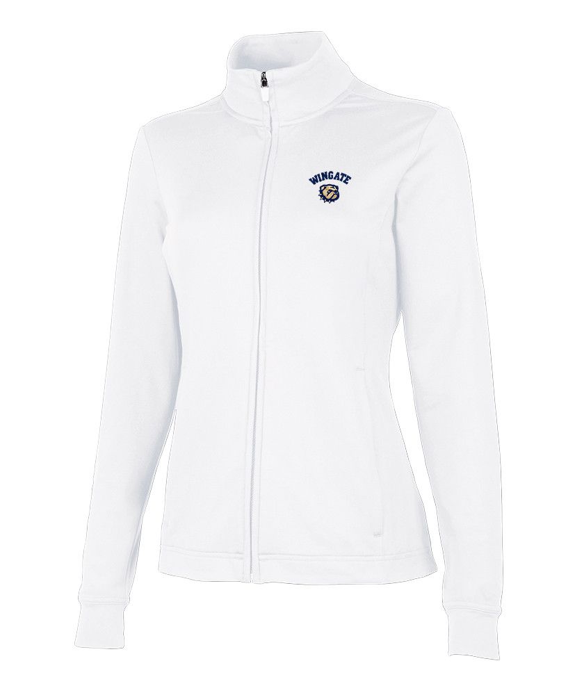 Ladies White Wingate Dog Head Nu Fitness Jacket, Size: SM