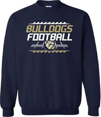 Navy Bulldogs Football Dog Head Crewneck Sweatshirt