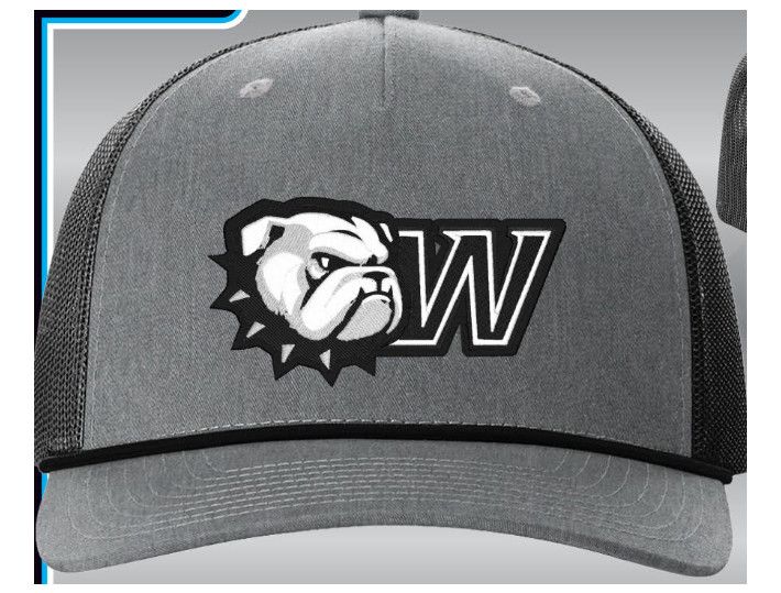 Black Dog Head W Grey Front Black Mesh Back Structured Snapback Hat