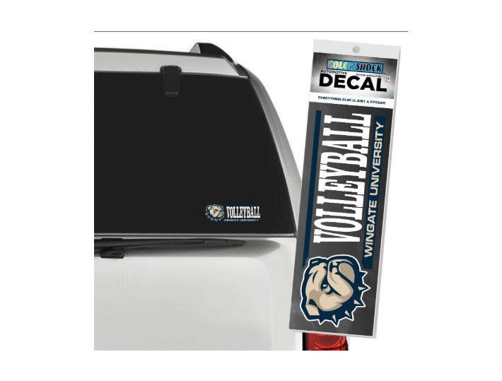 2&quot; x 6&quot; Dog Head Over Volleyball Wingate University Decal