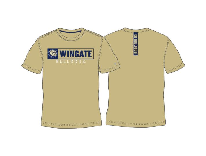 Vegas Gold Dog Head Wingate Bulldogs Rabban Short Sleeve T Shirt