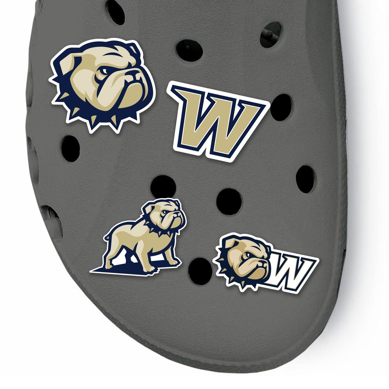 4 Pack Dog Head and W Footwear Jibbitz Like Croc Charms