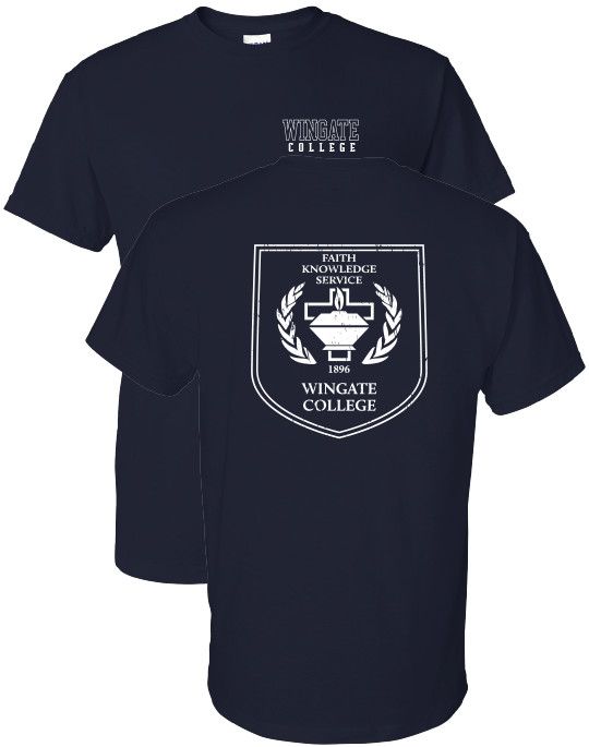 Navy Wingate College 1896 Short Sleeve T Shirt, Size: SM