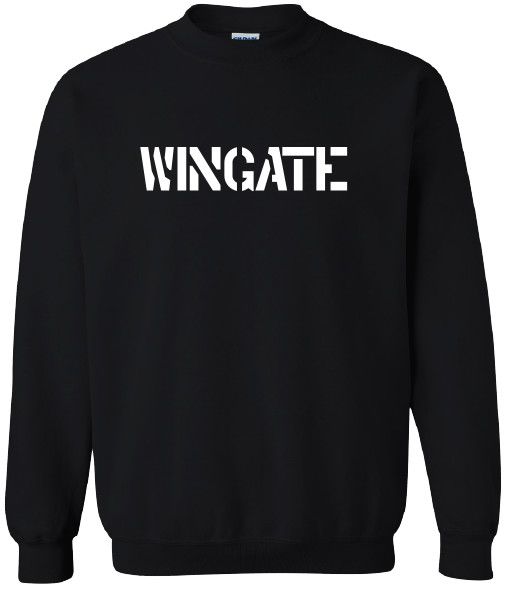 Black Wingate Stencil Crewneck Sweatshirt, Size: MD