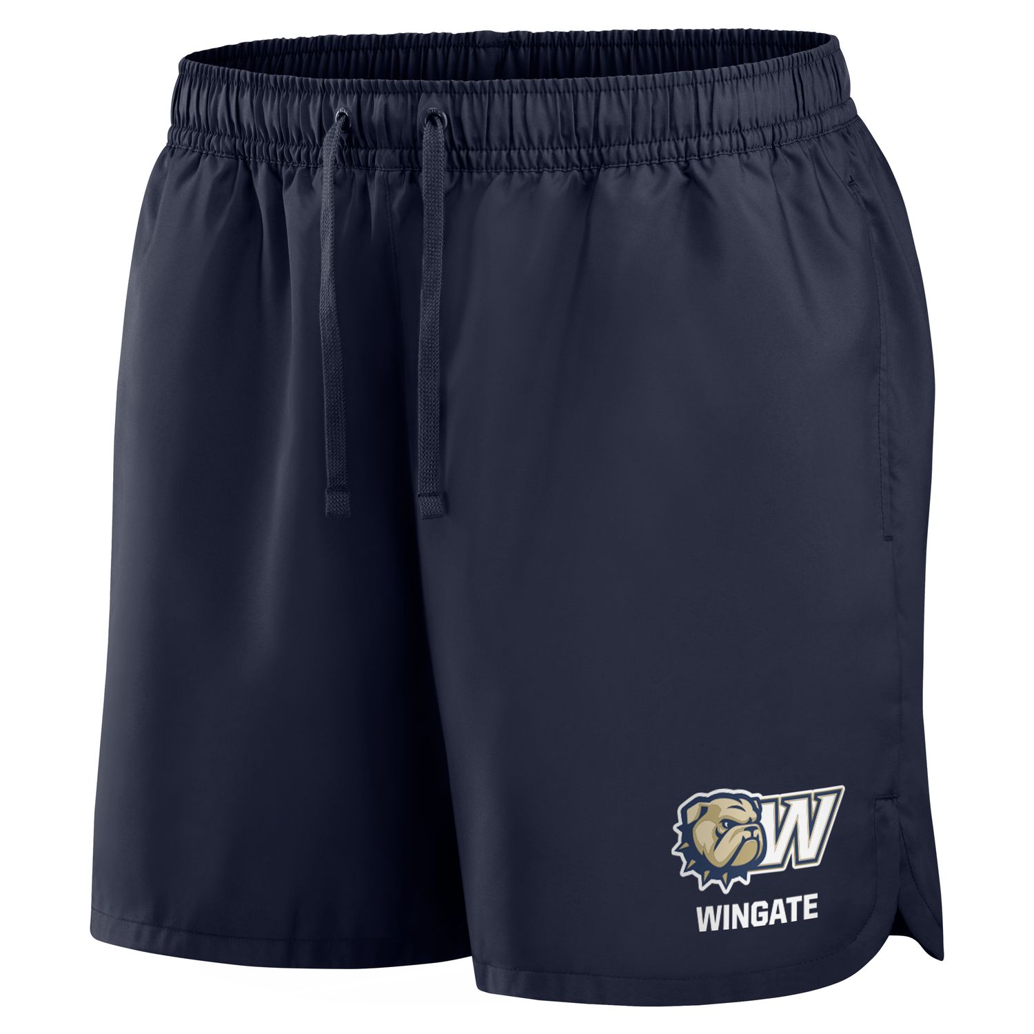 6" Navy Wingate Lightweight Woven Elastic Waist Drawstring Flow Short, Size: LG