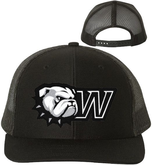 Black Dog Head W Black Mesh Back Structured Snapback Hat