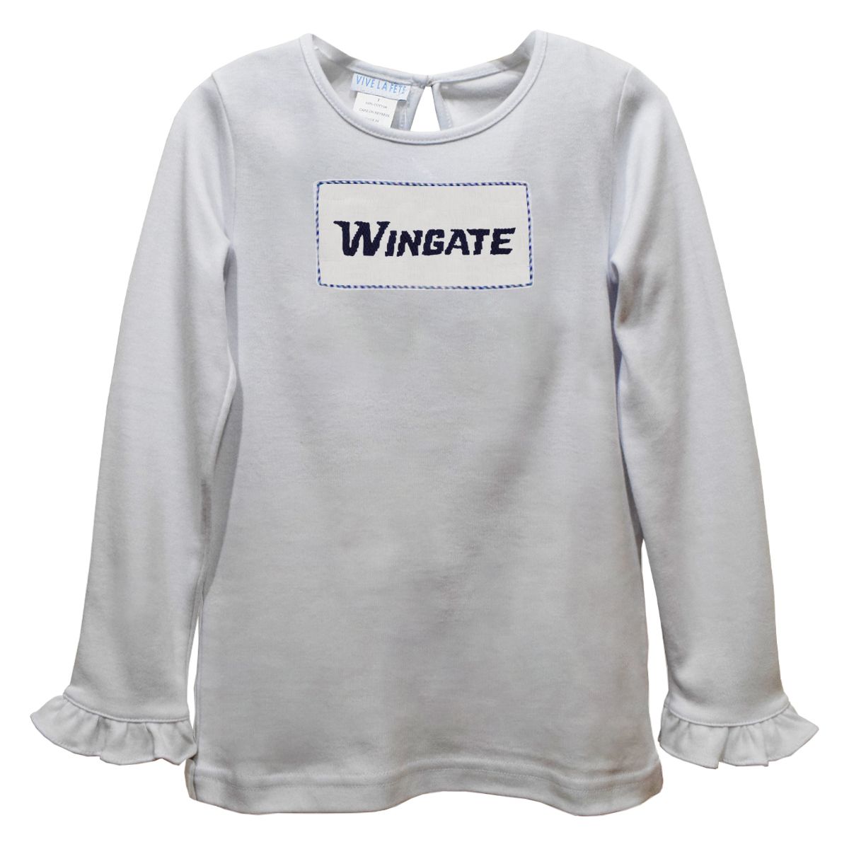 Toddler White Smocked Dog Head W Knit Ruffle Long Sleeve T Shirt, Size: 2T