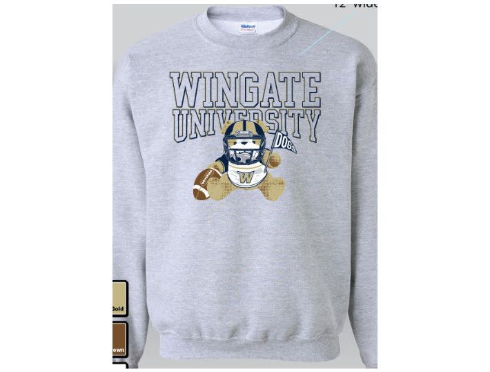 Grey Bulldog Football Plush Crewneck Sweatshirt