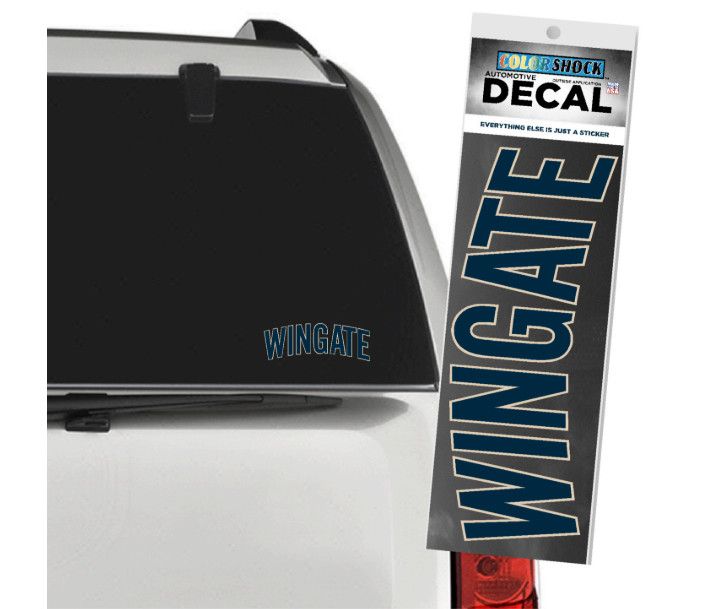 2.5&quot; x 6.6&quot; Navy Gold Outline Arched Wingate Decal