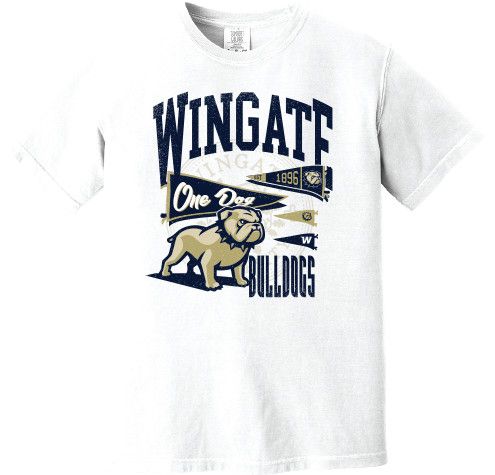 White Wingate One Dog 1896 Bulldogs Short Sleeve T Shirt
