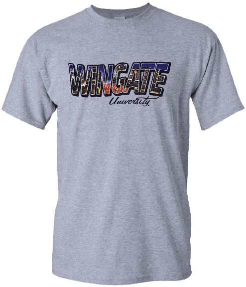 Grey Wingate University Postcard Short Sleeve T Shirt