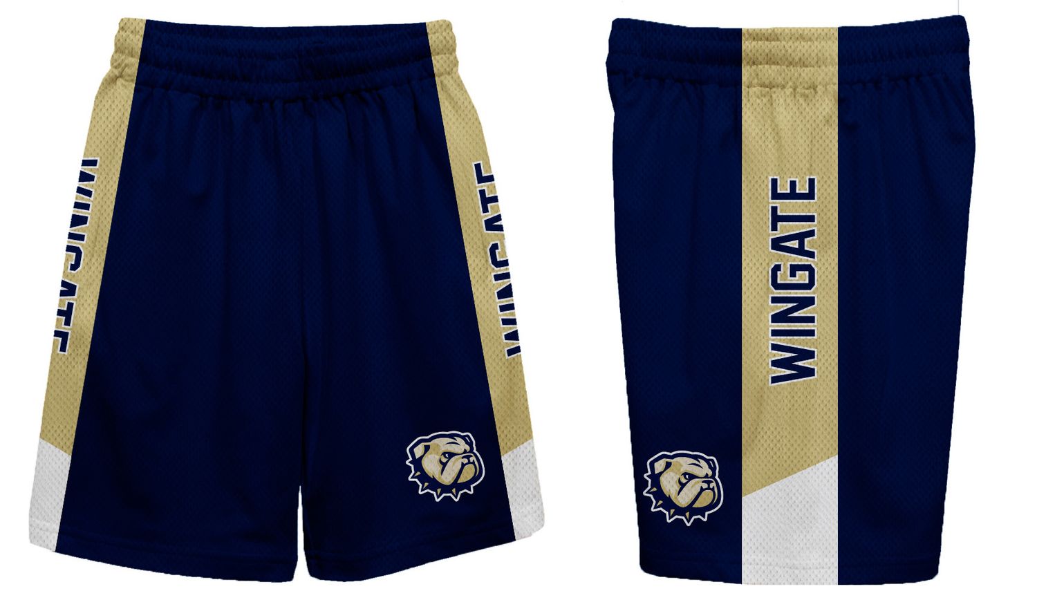 Youth Navy Dog Head Mesh Athletic Pocket Shorts, Size: YSM