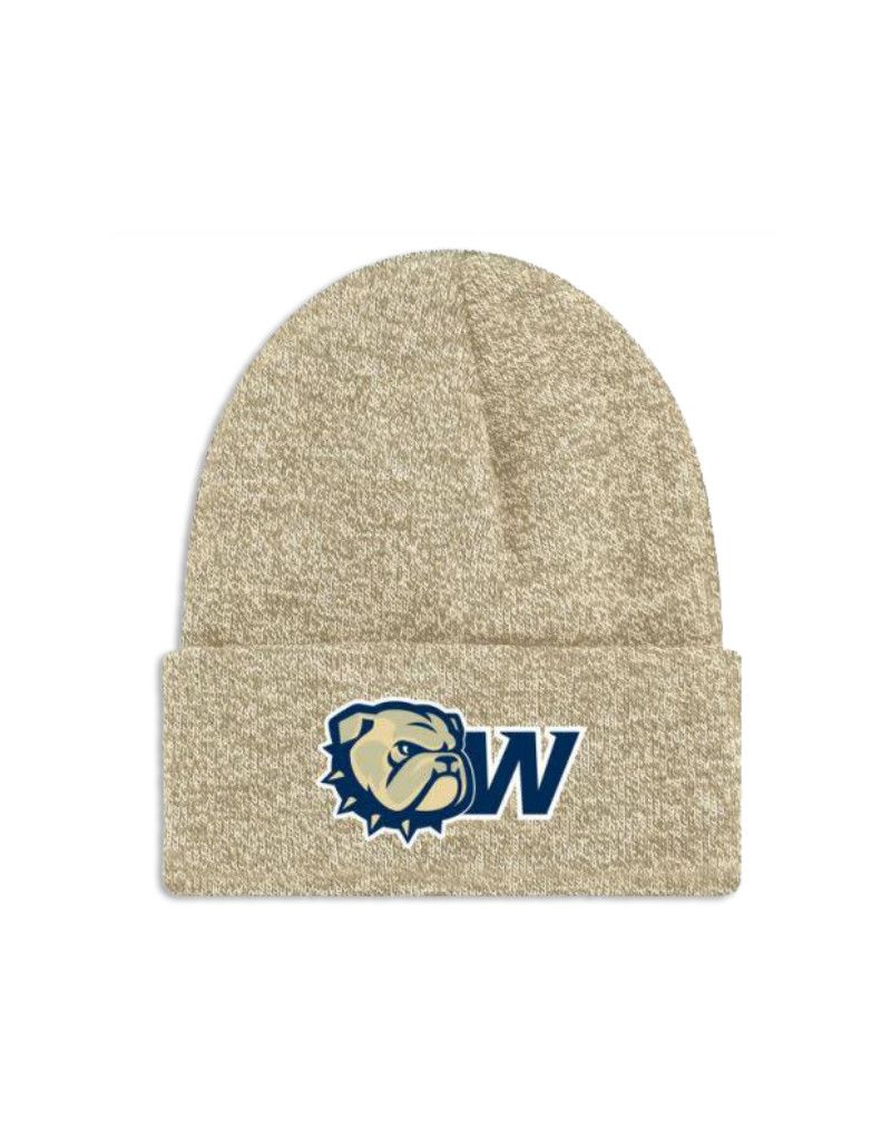 Dog Head W Marled Cuff Beanie Hat, Color: Tan