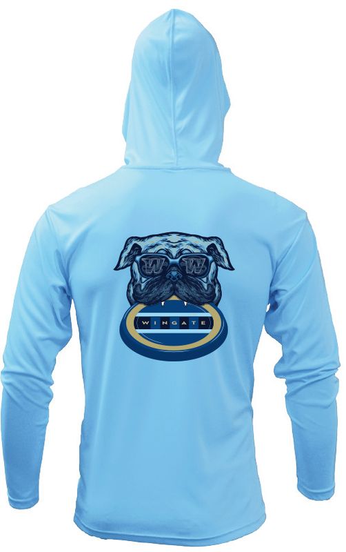 Sky Blue Wingate Frisbee Performance Long Sleeve Hoodie T Shirt