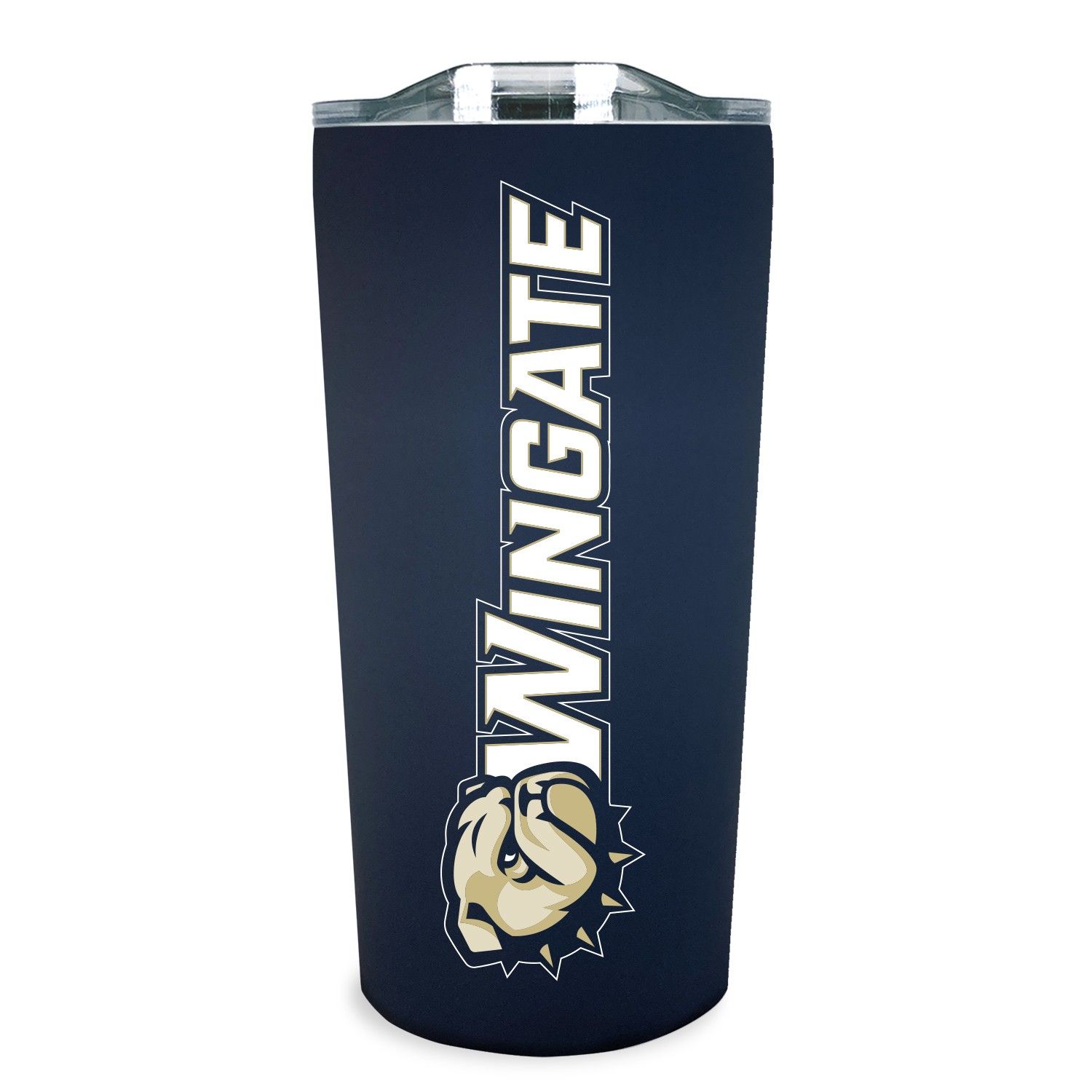 18oz Navy Dog Head Wingate Soft Touch Double Wall Stainless Sliding Sip Lid Tumbler