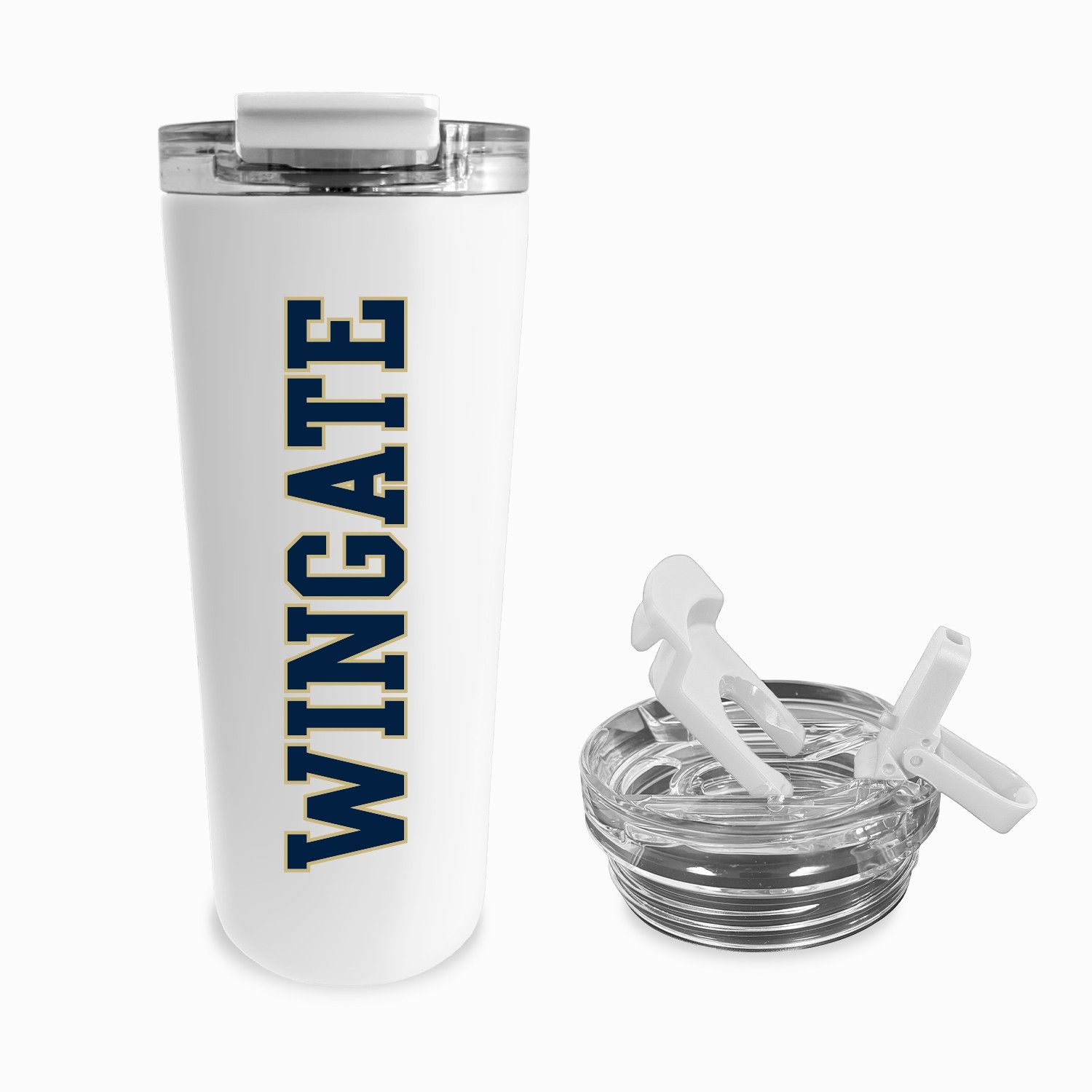 24oz White Dog Head Wingate Double Walled Stainless Flip and Sip Lid Tumbler