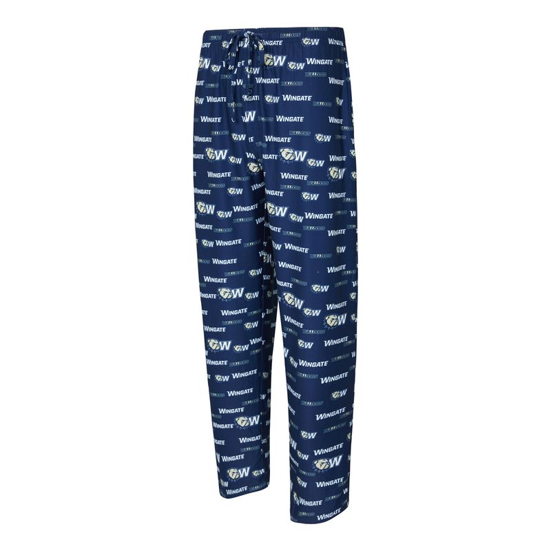 Navy Mosaic Bulldogs Wingate Dog Head W Pajama Pants