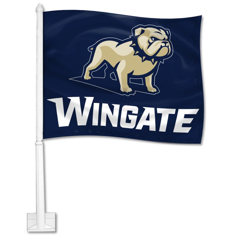 Navy Full Standing Dog Over Wingate Car Flag