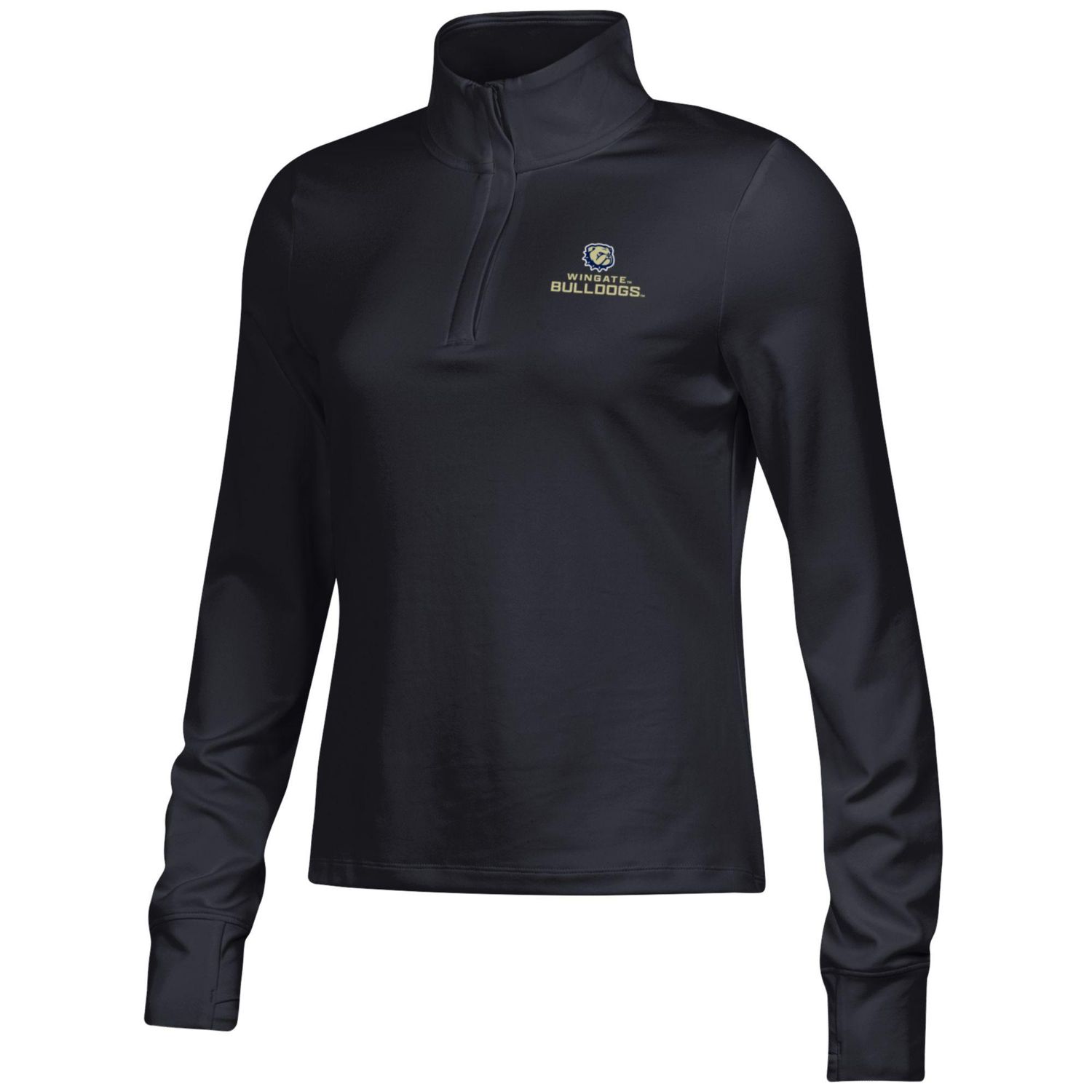 Ladies Black Dog Head Wingate Bulldogs Motion 1/4 Zip Jacket, Size: SM
